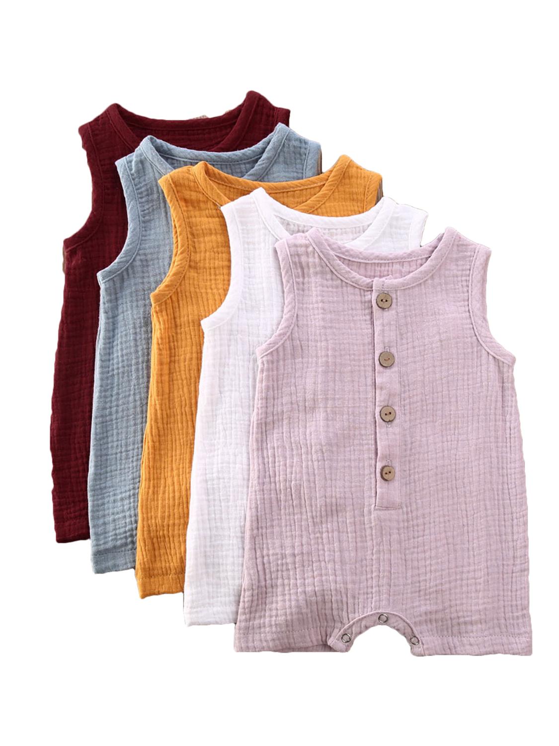 0-24M Summer Solid Rompers