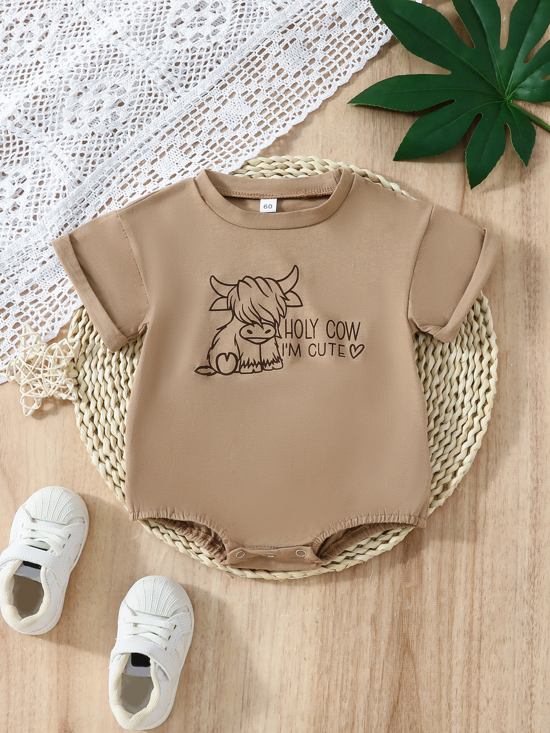Baby Cute Cow Pullover Triangle Rompers