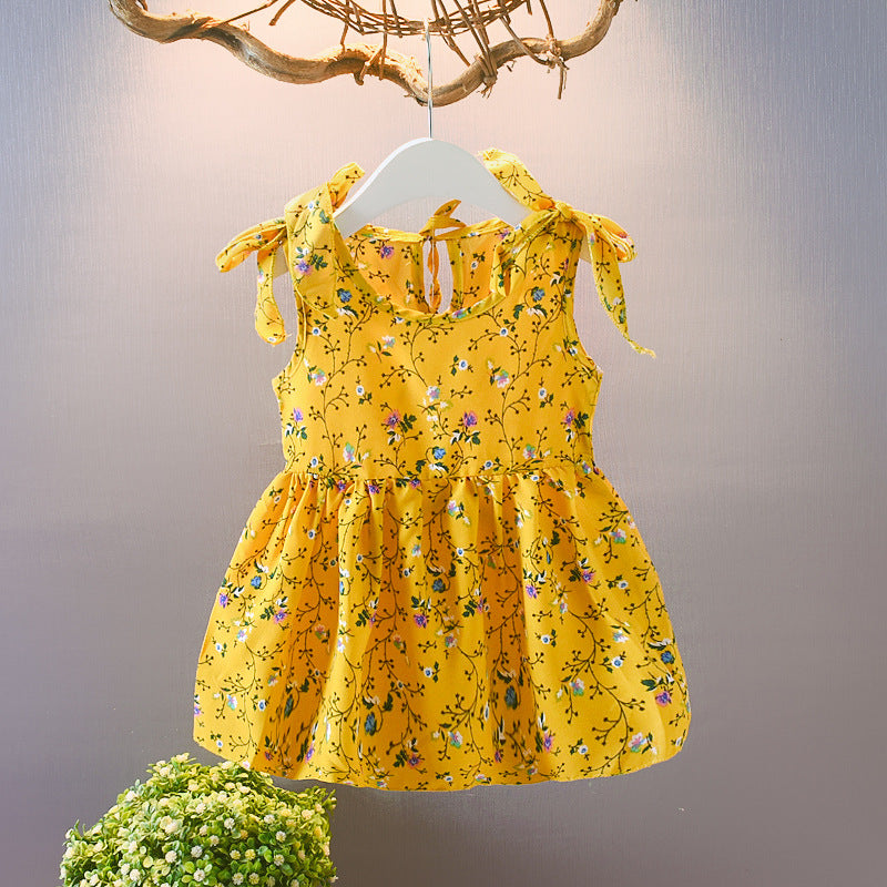 Summer Girls' Baby Sleeveless Floral Skirt