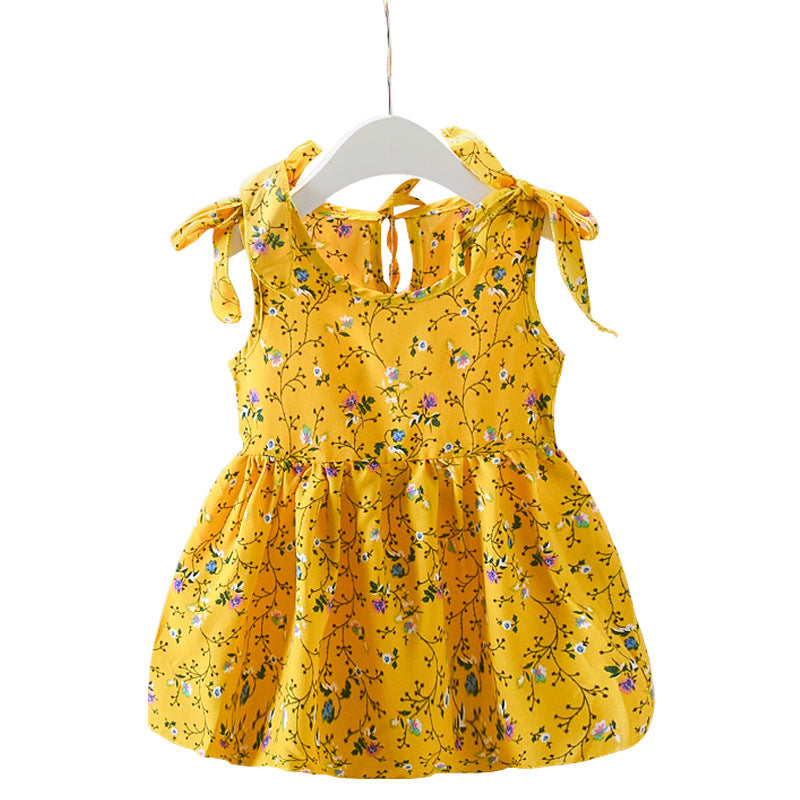 Summer Girls' Baby Sleeveless Floral Skirt