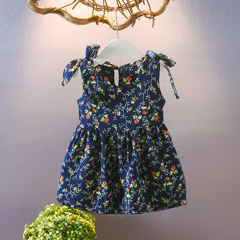 Summer Girls' Baby Sleeveless Floral Skirt