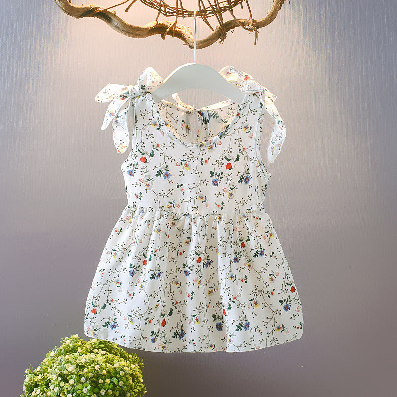 Summer Girls' Baby Sleeveless Floral Skirt