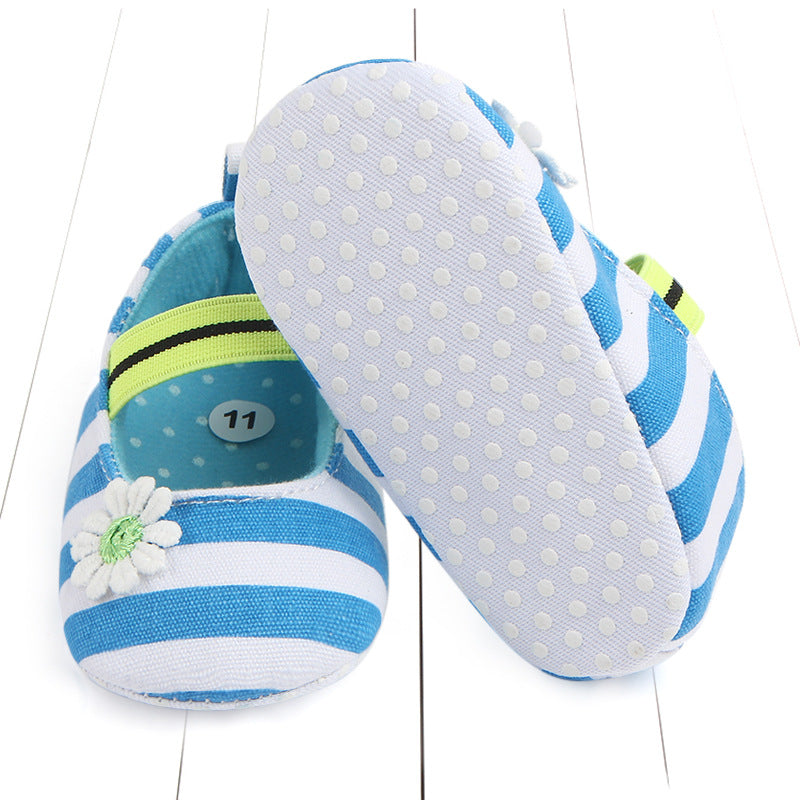 Striped Flower Baby Shoes