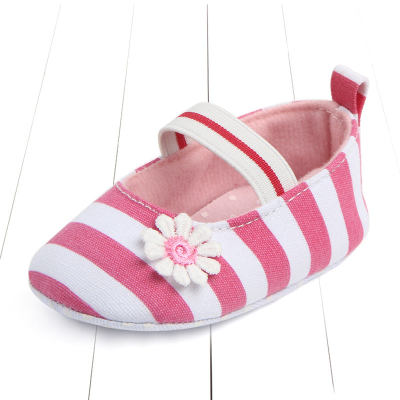 Striped Flower Baby Shoes