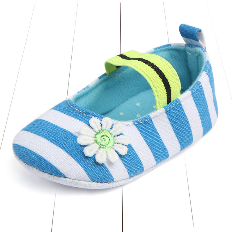 Striped Flower Baby Shoes