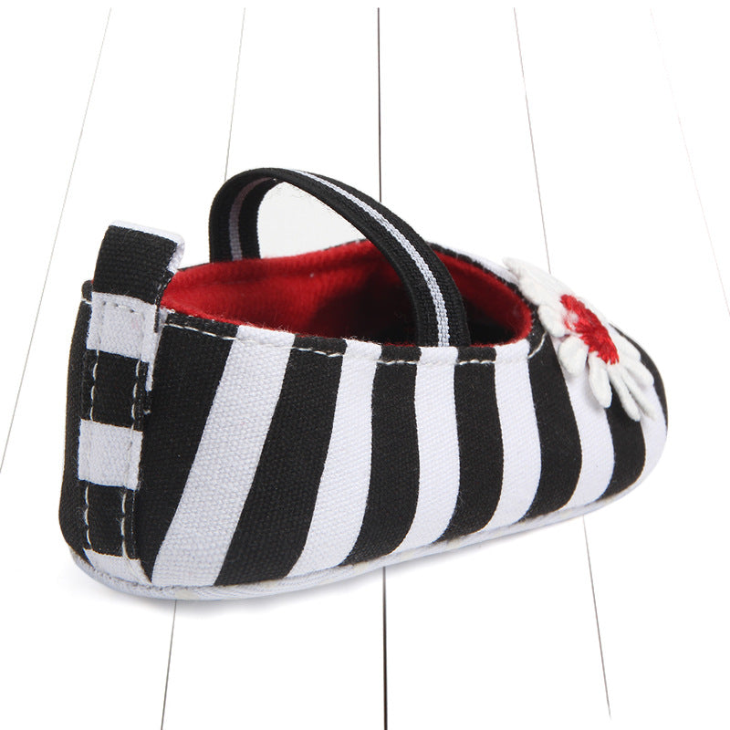 Striped Flower Baby Shoes