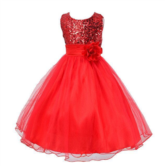 Baby Sequin Flower Wedding Princess Dress