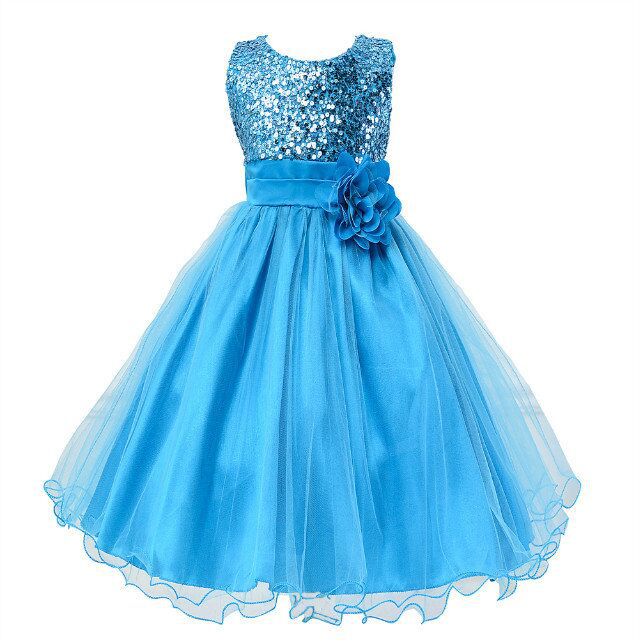 Baby Sequin Flower Wedding Princess Dress