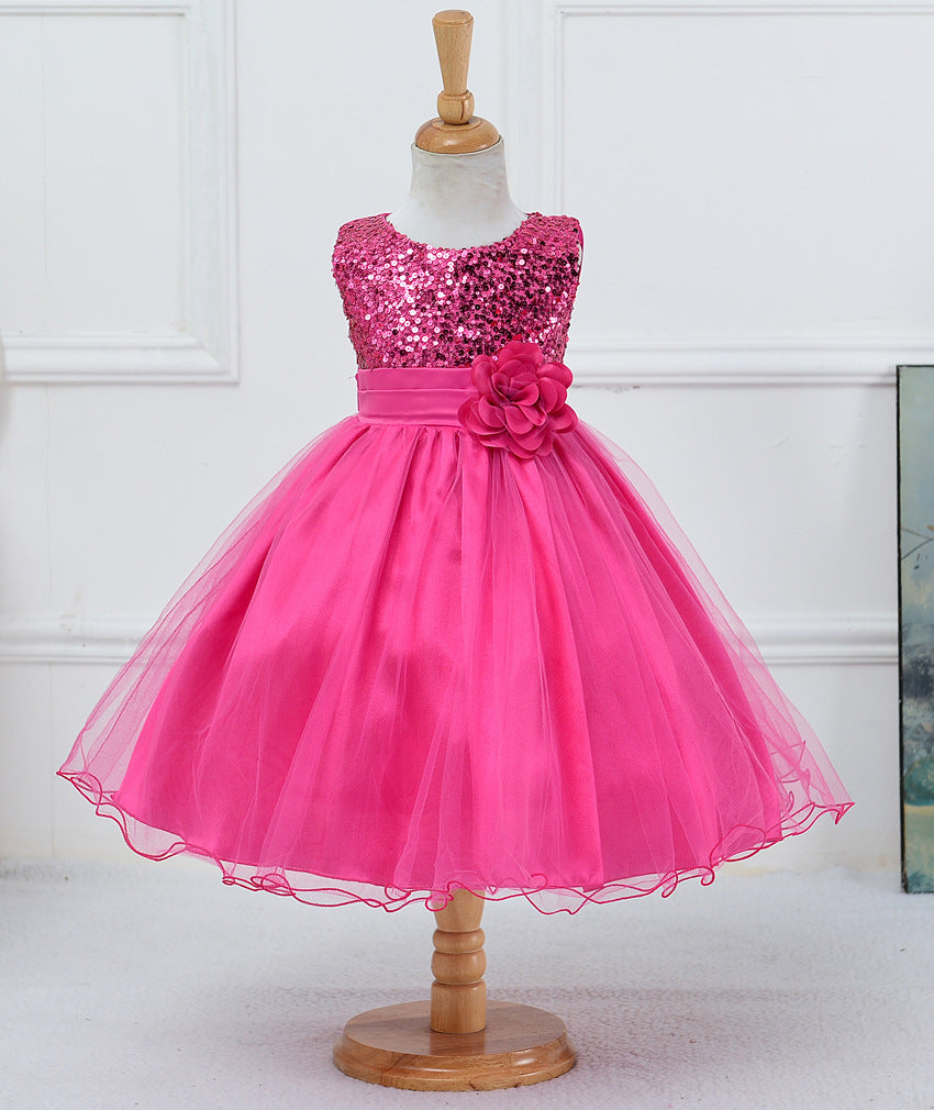 Baby Sequin Flower Wedding Princess Dress