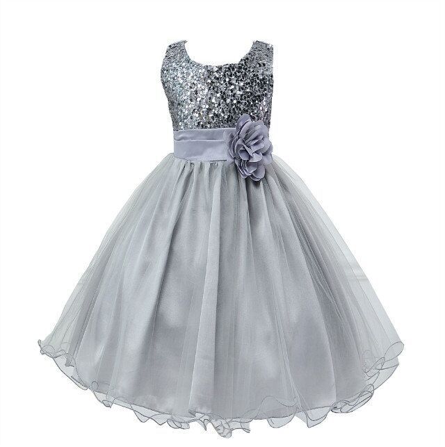 Baby Sequin Flower Wedding Princess Dress