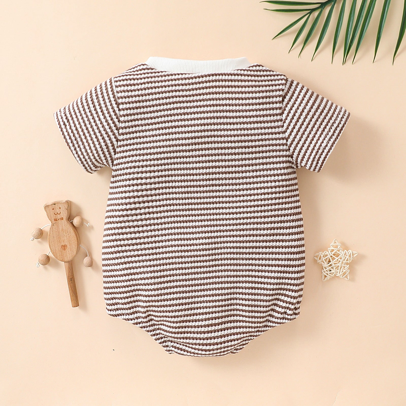 Baby Striped Cotton Short Sleeve Triangle Rompers