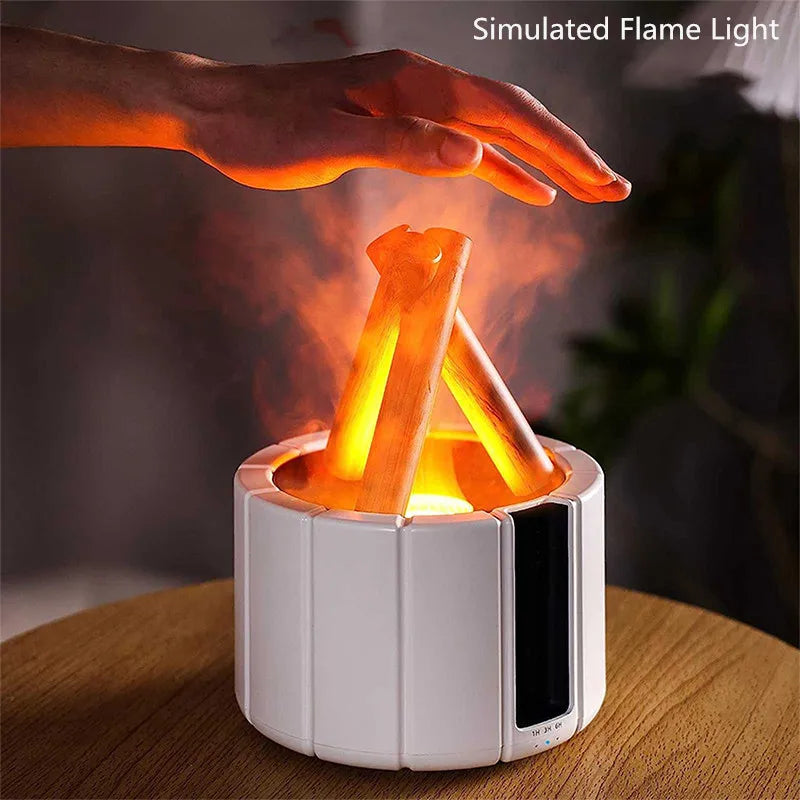 H9 Remote Control USB Air Humidifier Aroma Diffuser Ultrasonic Bonfire Flame Light Home Essential Oil Fragrance Perfume Machine