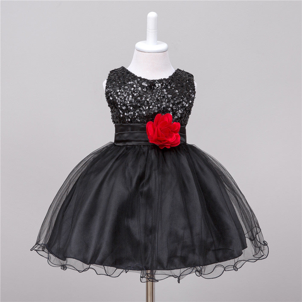 Baby Sequin Flower Wedding Princess Dress