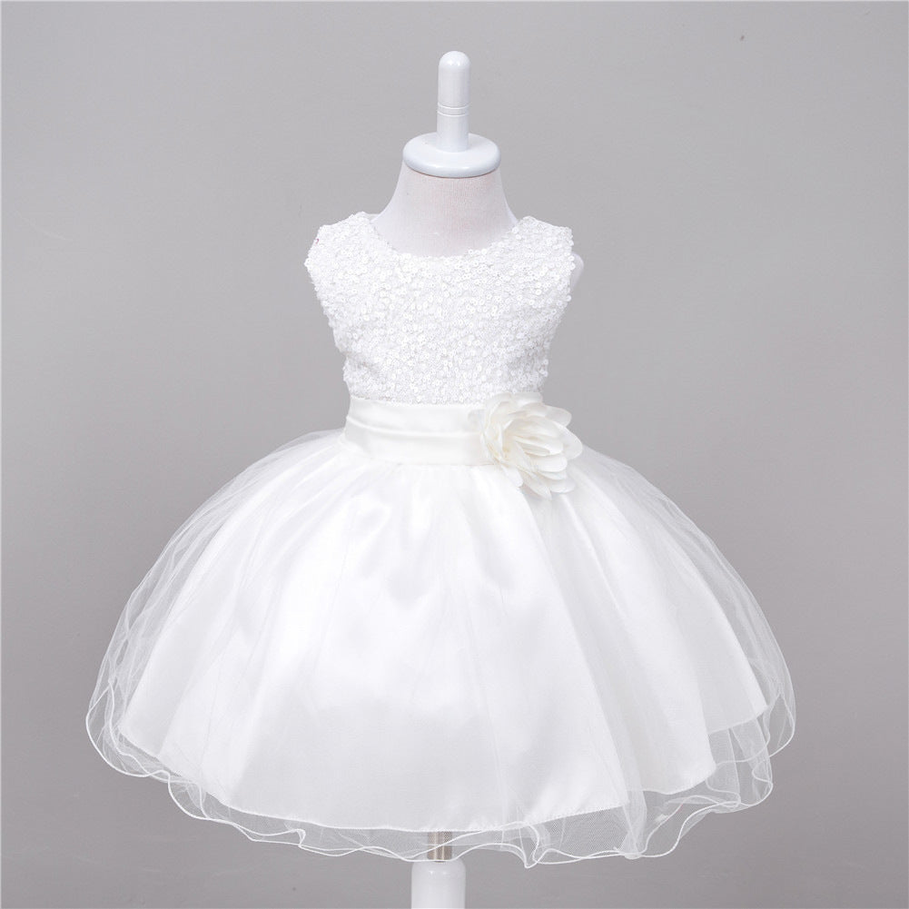 Baby Sequin Flower Wedding Princess Dress