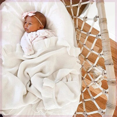 Knitted Baby Newborn Swaddle Wrap Ruffle