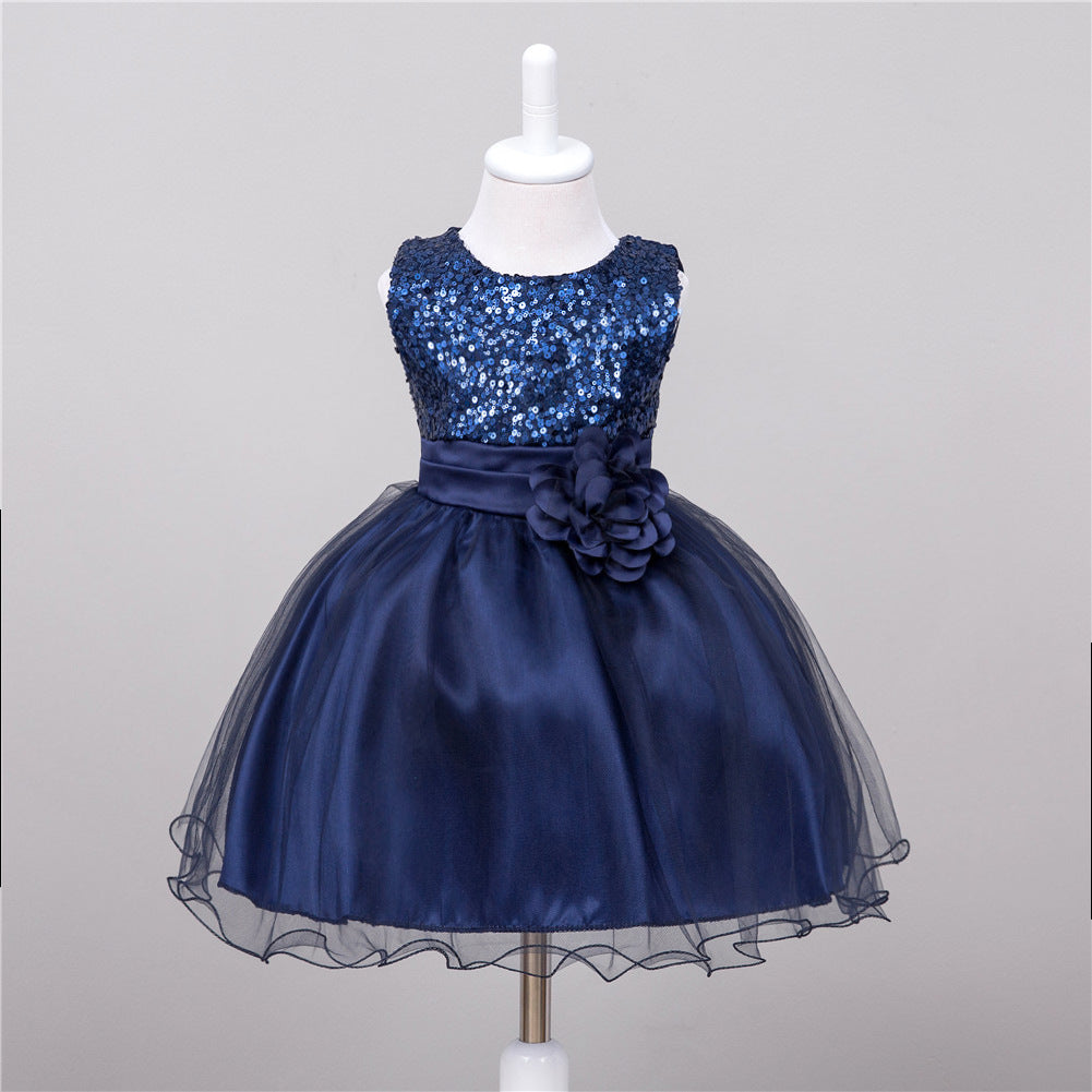 Baby Sequin Flower Wedding Princess Dress