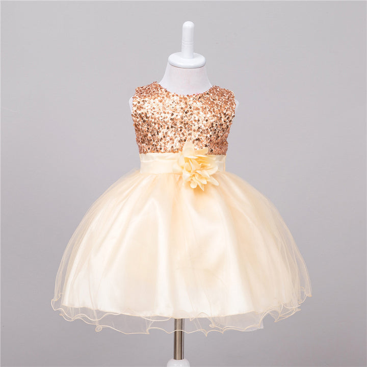 Baby Sequin Flower Wedding Princess Dress
