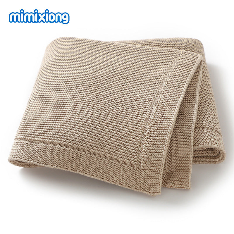 Solid-color Knitted Baby Swaddle Blanket