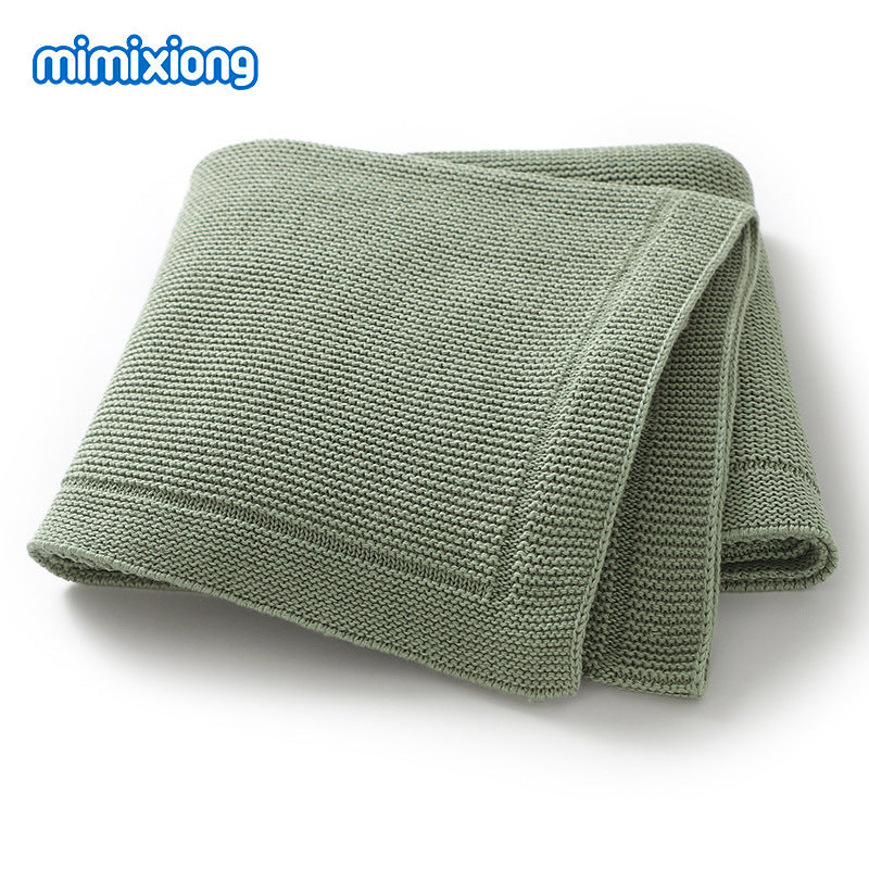 Solid-color Knitted Baby Swaddle Blanket