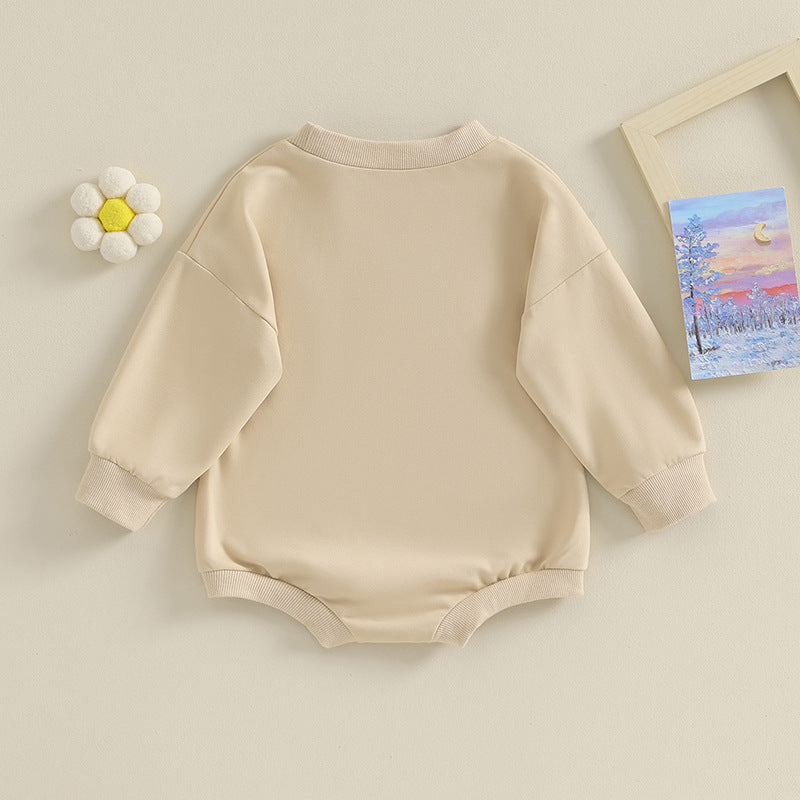 Baby Letters Golden Edge Embroidery Romper
