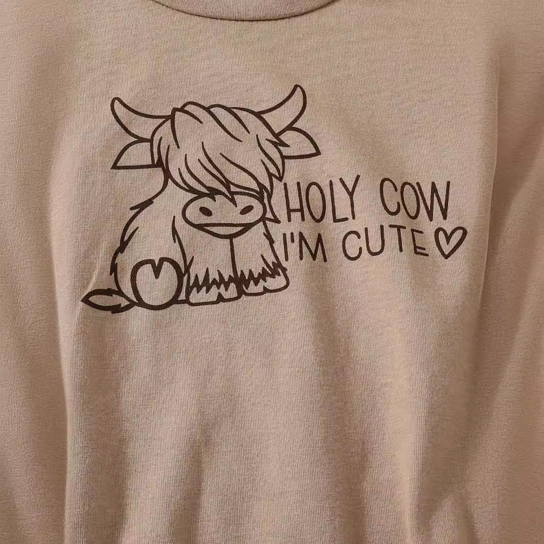 Baby Cute Cow Pullover Triangle Rompers