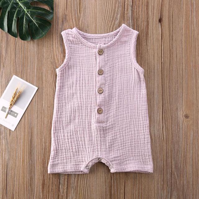 0-24M Summer Solid Rompers