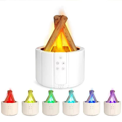 H9 Remote Control USB Air Humidifier Aroma Diffuser Ultrasonic Bonfire Flame Light Home Essential Oil Fragrance Perfume Machine