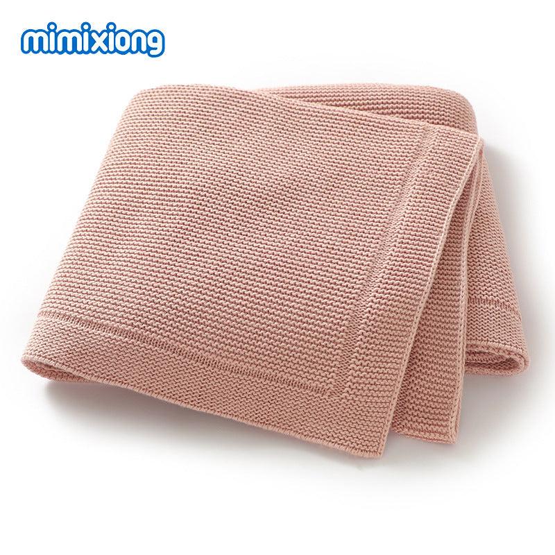 Solid-color Knitted Baby Swaddle Blanket