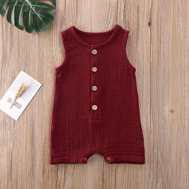 0-24M Summer Solid Rompers