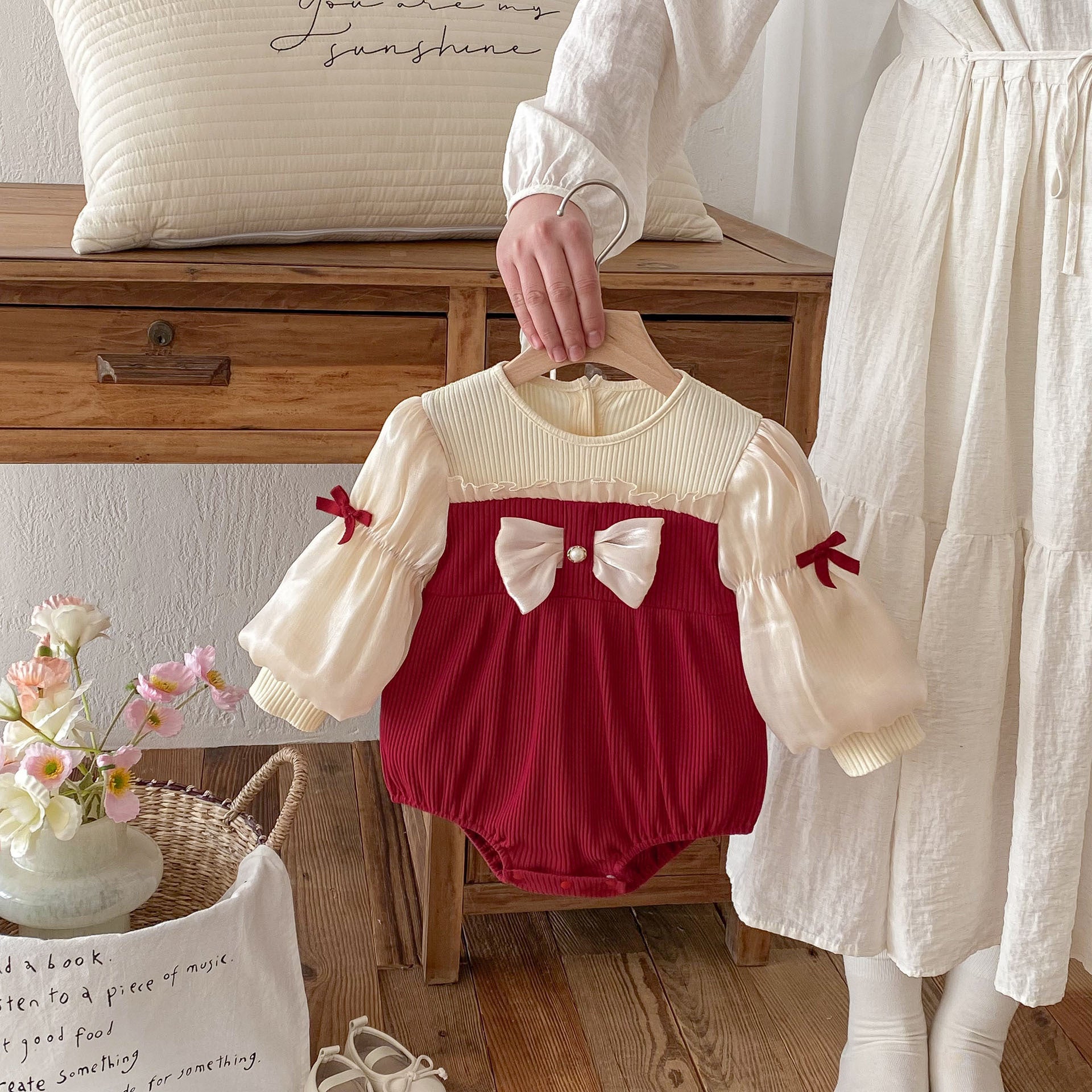 Baby Puff Sleeve Bottom-covering Romper