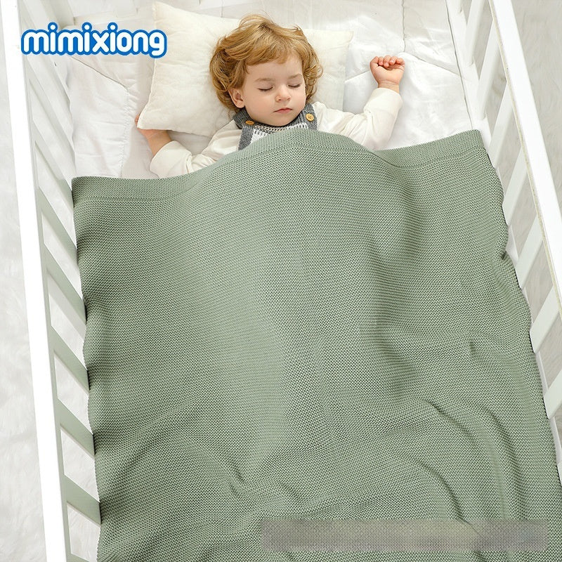 Solid-color Knitted Baby Swaddle Blanket