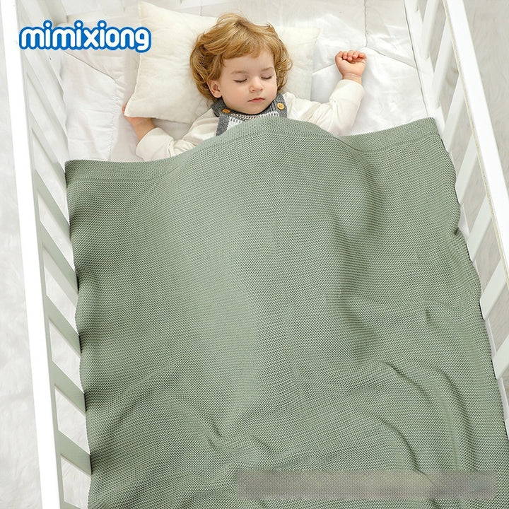 Solid-color Knitted Baby Swaddle Blanket