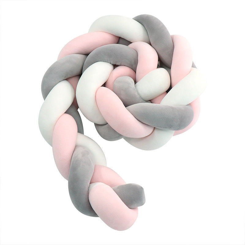 Three-strand Baby Braid Bed Rail Baby Crib Guard Knot Pillow