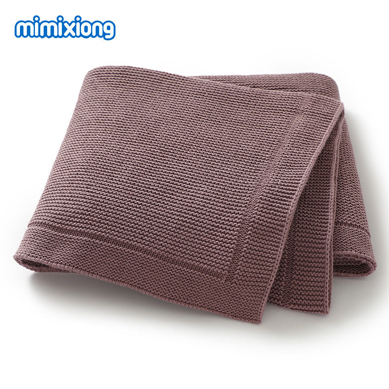 Solid-color Knitted Baby Swaddle Blanket
