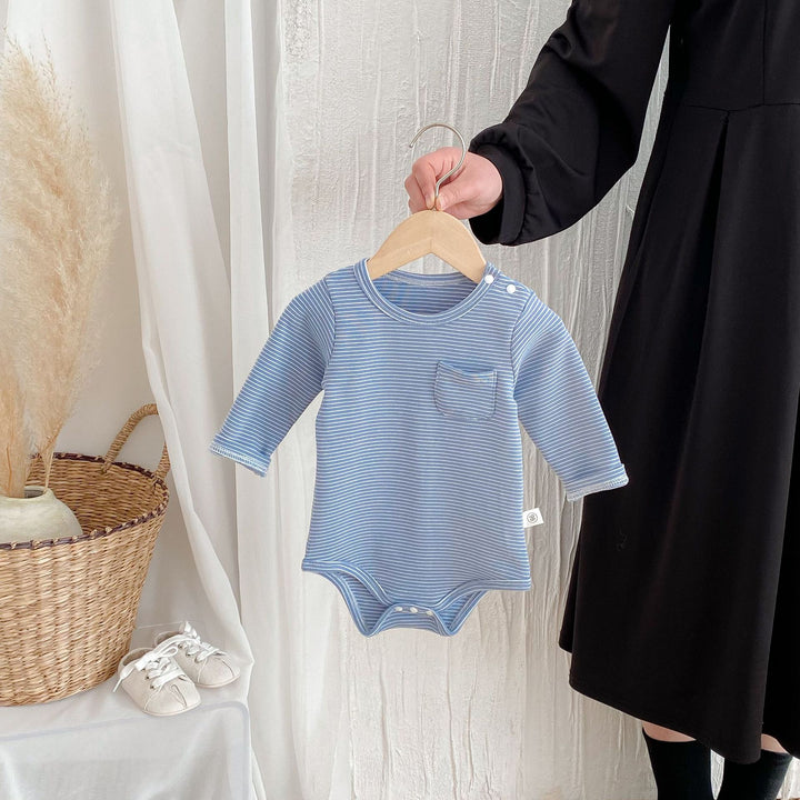 Striped Baby Long Sleeve Romper