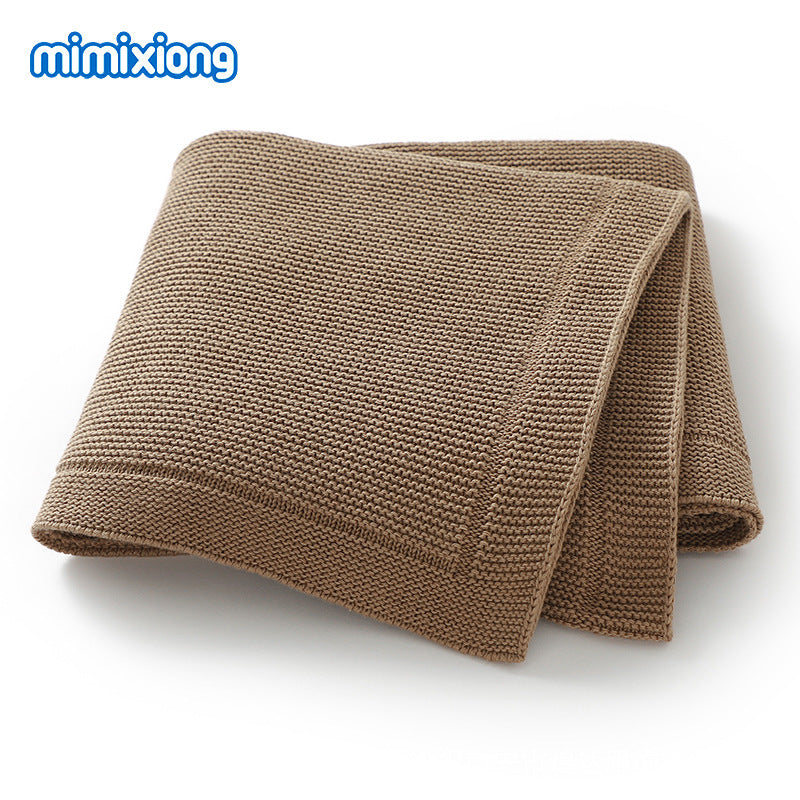 Solid-color Knitted Baby Swaddle Blanket