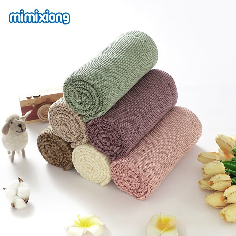 Solid-color Knitted Baby Swaddle Blanket