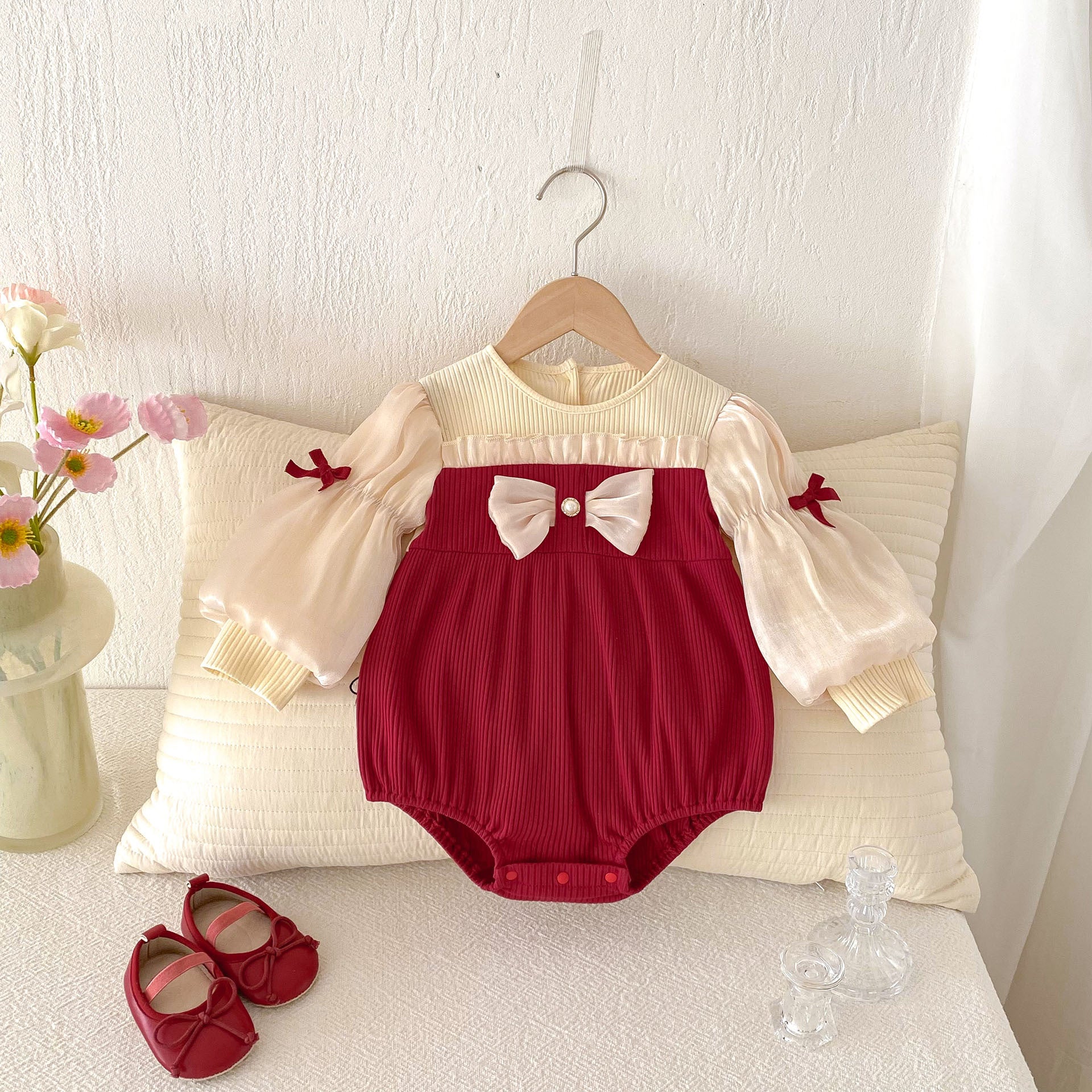 Baby Puff Sleeve Bottom-covering Romper