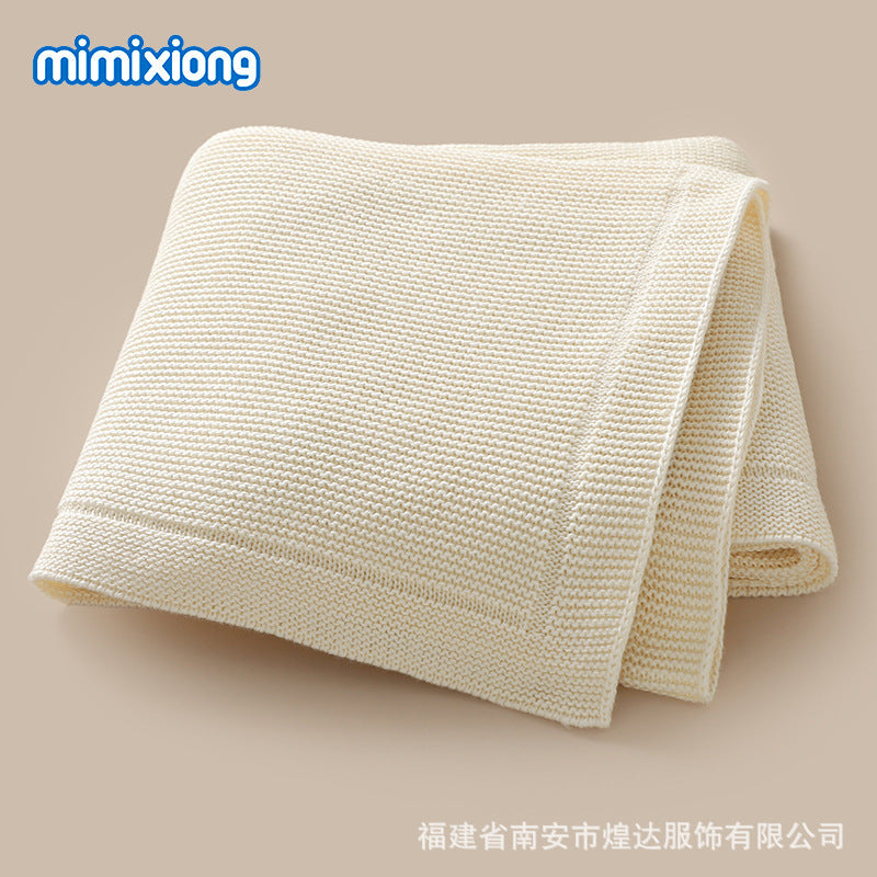 Solid-color Knitted Baby Swaddle Blanket